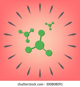 atom, molecule. the symbol of physics and chemistry. symbol icon of physics or chemistry . the study of science