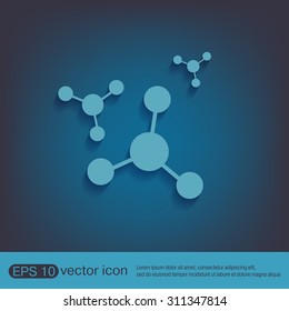 atom, molecule. the symbol of physics and chemistry. symbol icon of physics or chemistry . the study of science