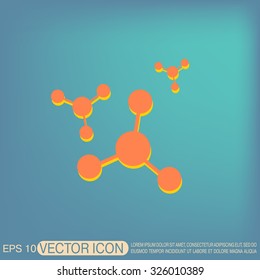 atom, molecule. the symbol of physics and chemistry. symbol icon of physics or chemistry . the study of science