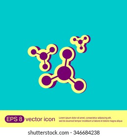 atom, molecule. the symbol of physics and chemistry. symbol icon of physics or chemistry . the study of science