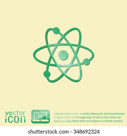 atom, molecule. the symbol of physics and chemistry. symbol icon of physics or chemistry . the study of science