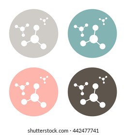 atom, molecule. the symbol of physics and chemistry. symbol icon of physics or chemistry . the study of science