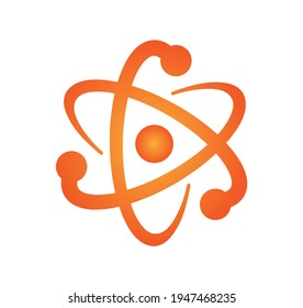 Atom molecule vector icon. Molecular science, electron or neutron for scientific research.