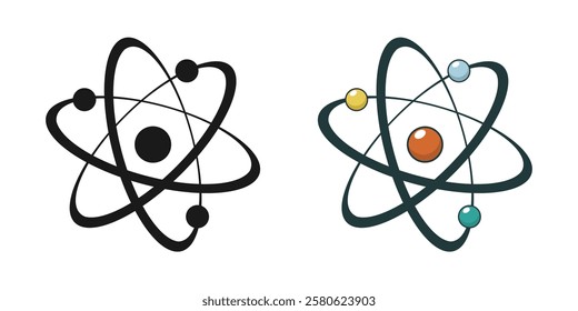 Atom molecule vector icon. Atom symbols.