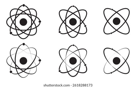 Ícone de vetor da molécula de átomo. Símbolos atômicos.