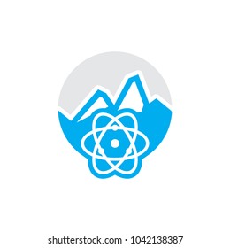 Atom Mountain Logo Icon Design