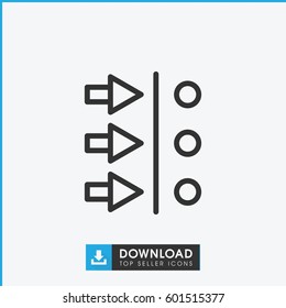 atom move icon. simple outline atom move vector icon. on white background.