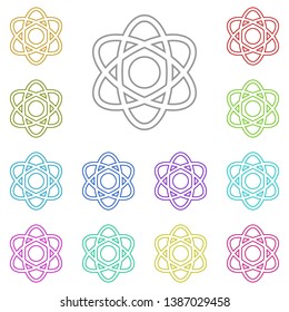 Atom multi color icon. Simple thin line, outline vector of Education icons for UI and UX, website or mobile application