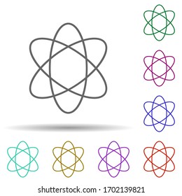 Atom multi color icon. Simple thin line, outline vector of school icons for ui and ux, website or mobile application
