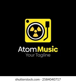 Atom Music Logo Design Template. Good for Business, Agency, Community and Organization