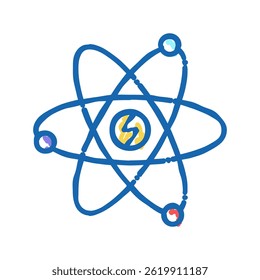 atom nuclear energy doodle icon sketch vector. atom nuclear energy sign. isolated symbol illustration