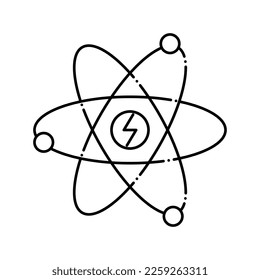atom nuclear energy line icon vector. atom nuclear energy sign. isolated contour symbol black illustration
