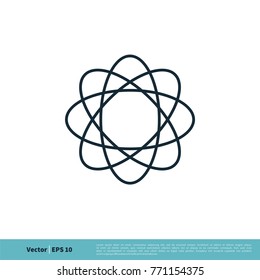 Atom Nuclear Icon Vector Logo Template Illustration Design. Vector EPS 10.