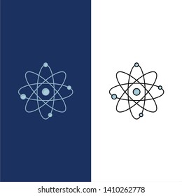 atom, nuclear, molecule, chemistry, science Flat Color Icon Vector