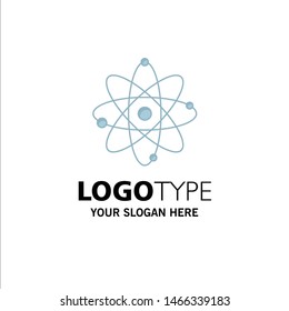atom, nuclear, molecule, chemistry, science Flat Color Icon Vector. Vector Icon Template background