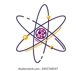 Atom nukleare Piktogramm-Vektorillustration auf weißem Hintergrund.