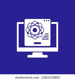 atom, nuclear research vector icon