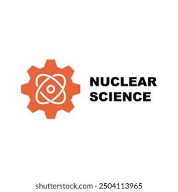 Atom Nuclear Science Sign. Vector Illustration of Emblem Education Object. Learn University Symbol Isolated over White Background.