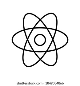 Atom Nuclear Science Symbol line icon