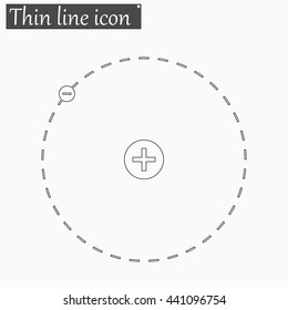 Atom with nucleus and electron icon Vector Style thin line