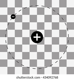 Atom with nucleus and electrons.