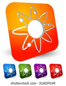 Atom, nucleus icon. Atom with orbiting electrons.