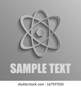Atom on a gray background