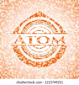Atom orange mosaic emblem