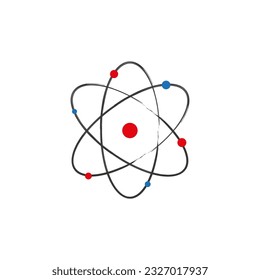Atom, orbital electrons. Nuclear energy. Vector illustration. stock image.