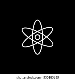 atom outline icon, isolated, white background