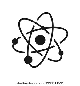 Atom outline icon, sains vector illustration in trendy design style, isolated on white background. Perfect editable graphic resources for many purposes.