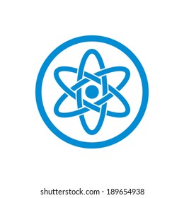 Atom part on white background vector icon.