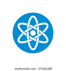 Atom part on white background vector icon.