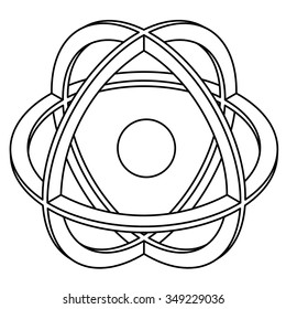 Atom part on white background. Vector Illustration.