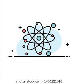 Atom, Particle, Molecule, Physics Business Logo Template. Flat Color. Vector Icon Template background
