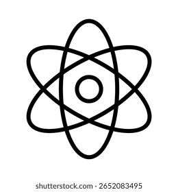 Ilustración vectorial de icono de contorno de partícula de átomo