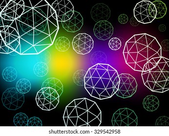Atom particles colorful background