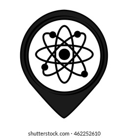 atom pin pointer caution signal icon vector illustration design