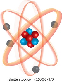 
atom with positive and negative ions