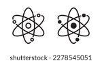 Atom or proton nucleus, science technology, molecular sign symbol isolated vector illustration on white background.