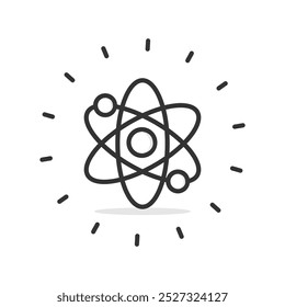 Atom or proton nucleus, science technology, molecular sign symbol isolated vector illustration on white background.