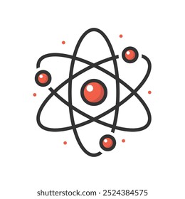 Símbolo de signo de núcleo de átomo o protón aislado Ilustración vectorial sobre fondo blanco.