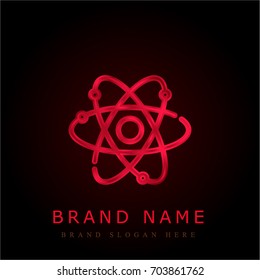 Atom red chromium metallic logo