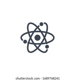 Atom related vector glyph icon. Isolated on white background. Vector illustration.