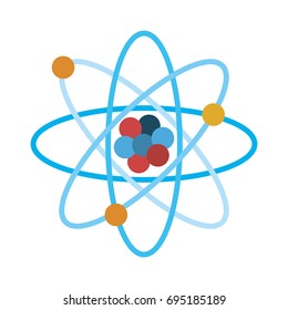Blue Atom Isolated Over White Background Stock Vector (Royalty Free ...