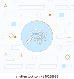 Atom research flat icon. Physics science vector illustration