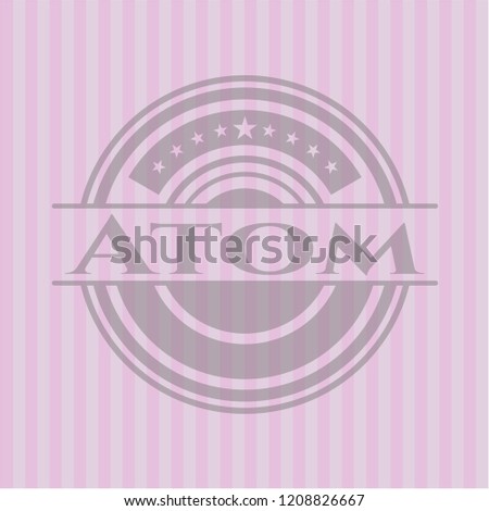 Atom retro style pink emblem