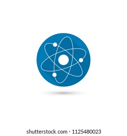 Atom scheme icon, isolated on white background. Vector illustration, eps 10.