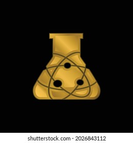 Icono metálico de la botella de Atom Science