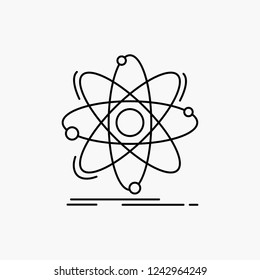 Atom, science, chemistry, Physics, nuclear Line Icon. Vector isolated illustration